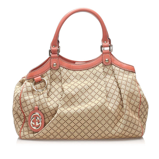 Gucci Diamante Sukey Canvas Tote Bag (SHG-11104)