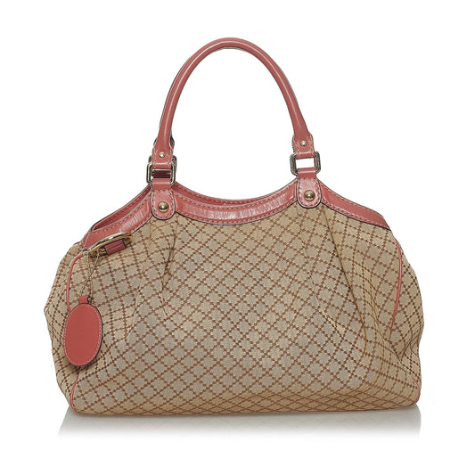 Gucci Diamante Sukey Canvas Tote Bag (SHG-28307)