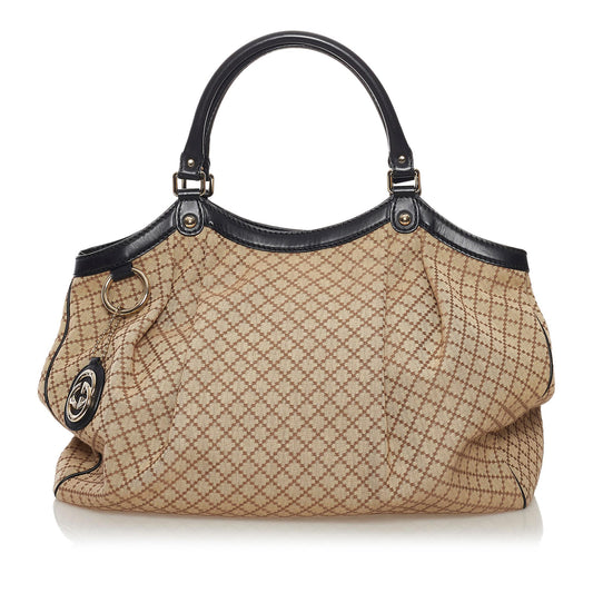 Gucci Diamante Sukey Canvas Tote Bag (SHG-33672)