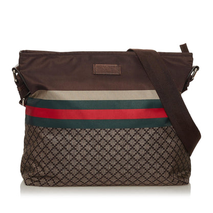 Gucci Diamante Web Canvas Crossbody Bag