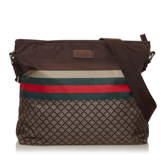 Gucci Diamante Web Canvas Crossbody Bag (SHG-28529)