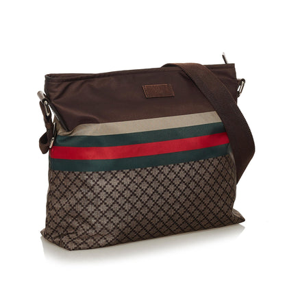 Gucci Diamante Web Canvas Crossbody Bag