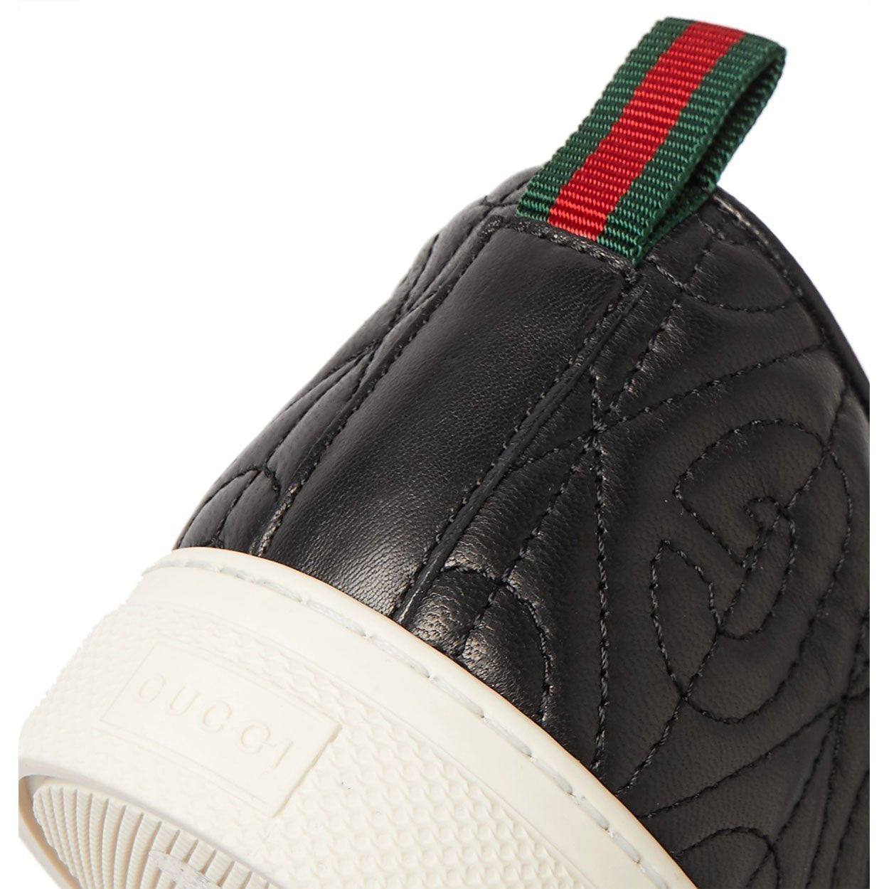 Gucci Dublin Men's Quilted Sneakers Black Leather Slip-On Shoes (GGM1709)