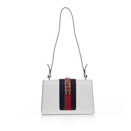 Gucci Embroidered Sylvie Leather Shoulder Bag (SHG-23310)