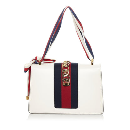 Gucci Embroidered Sylvie Leather Shoulder Bag (SHG-33807)