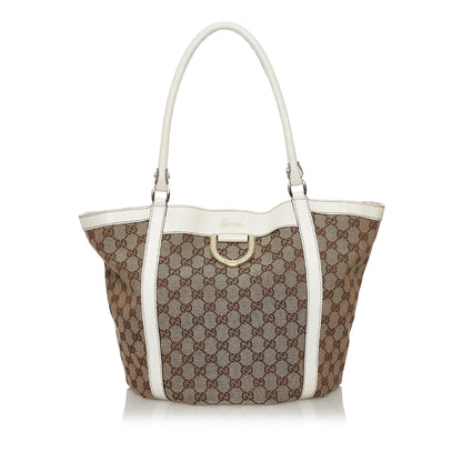 Gucci GG Canvas Abbey D-Ring Canvas Tote Bag (SHG-33377)