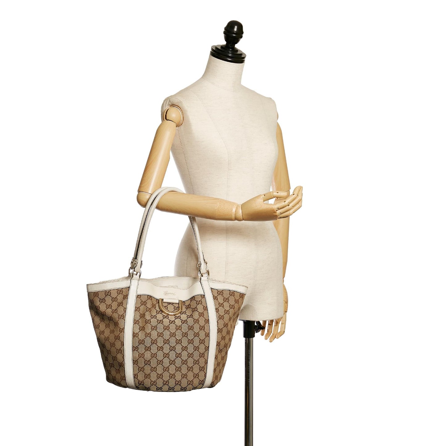 Gucci GG Canvas Abbey D-Ring Canvas Tote Bag (SHG-33377)