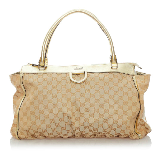 Gucci GG Canvas Abbey-D Ring Tote Bag (SHG-32914)