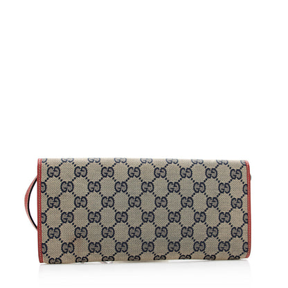 Gucci GG Canvas Bamboo Bar Clutch (SHF-20744)