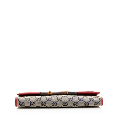 Gucci GG Canvas Bamboo Bar Clutch (SHF-20744)