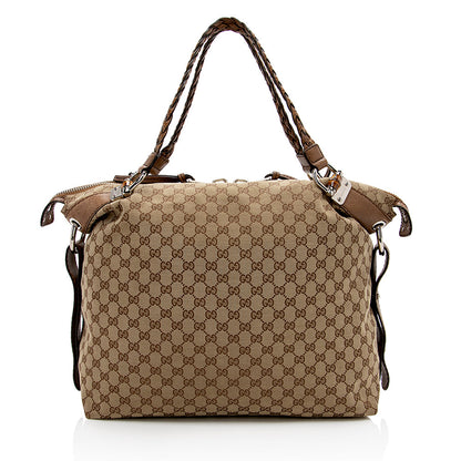 Gucci GG Canvas Bamboo Bar Large Tote - FINAL SALE (SHF-16660)