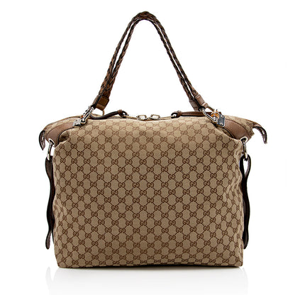 Gucci GG Canvas Bamboo Bar Large Tote - FINAL SALE (SHF-16660)