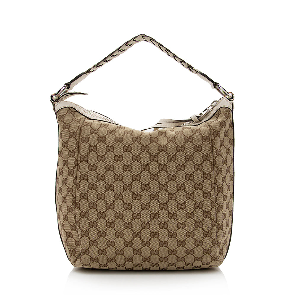 Gucci GG Canvas Bamboo Bar Medium Hobo (SHF-15565)