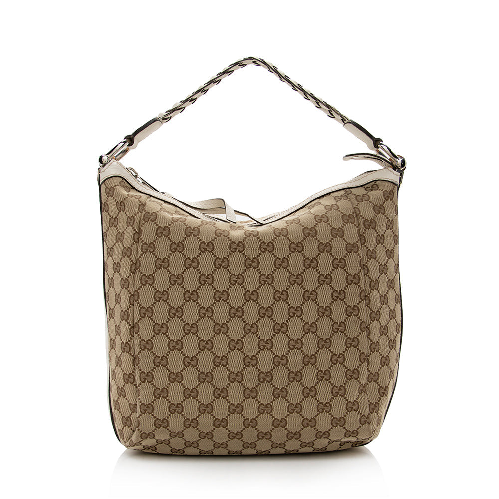 Gucci GG Canvas Bamboo Bar Medium Hobo (SHF-15565)