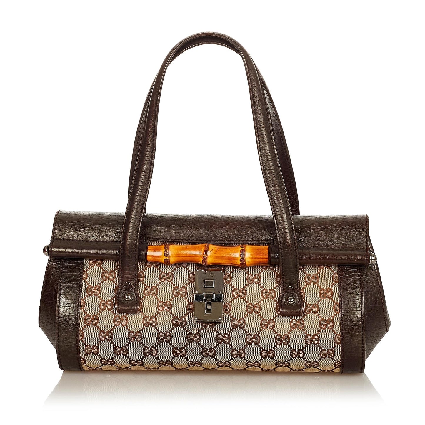 Gucci GG Canvas Bamboo Bullet Shoulder Bag (SHG-26346)