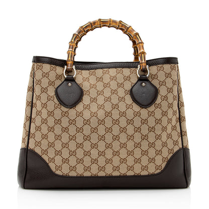 Gucci GG Canvas Bamboo Diana Medium Tote (SHF-21112)