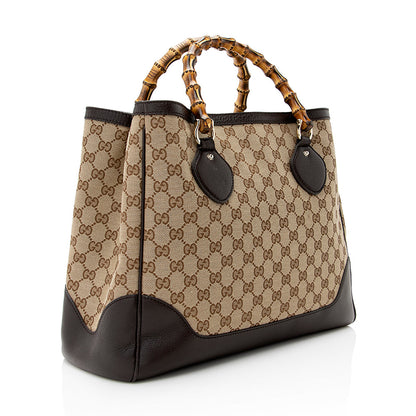 Gucci GG Canvas Bamboo Diana Medium Tote (SHF-21112)