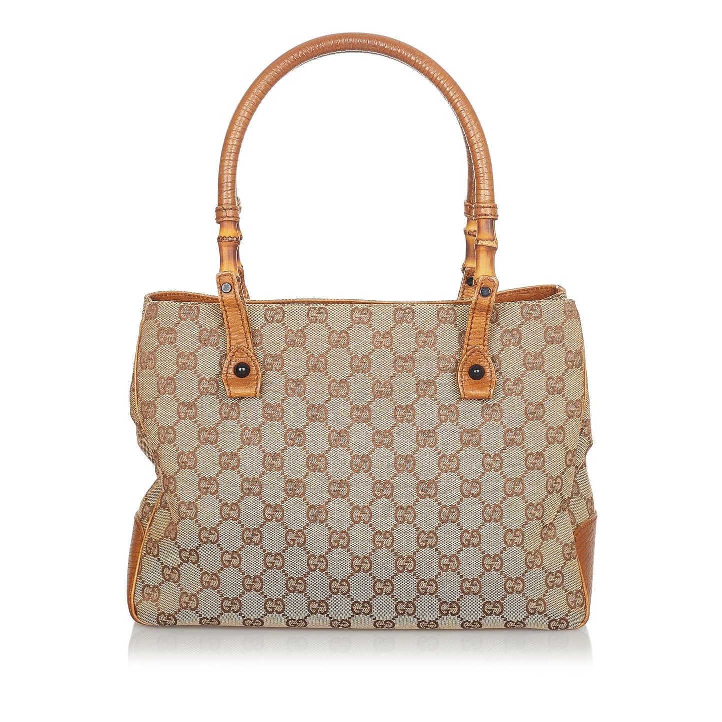 Gucci GG Canvas Bamboo Handbag (SHG-24195)