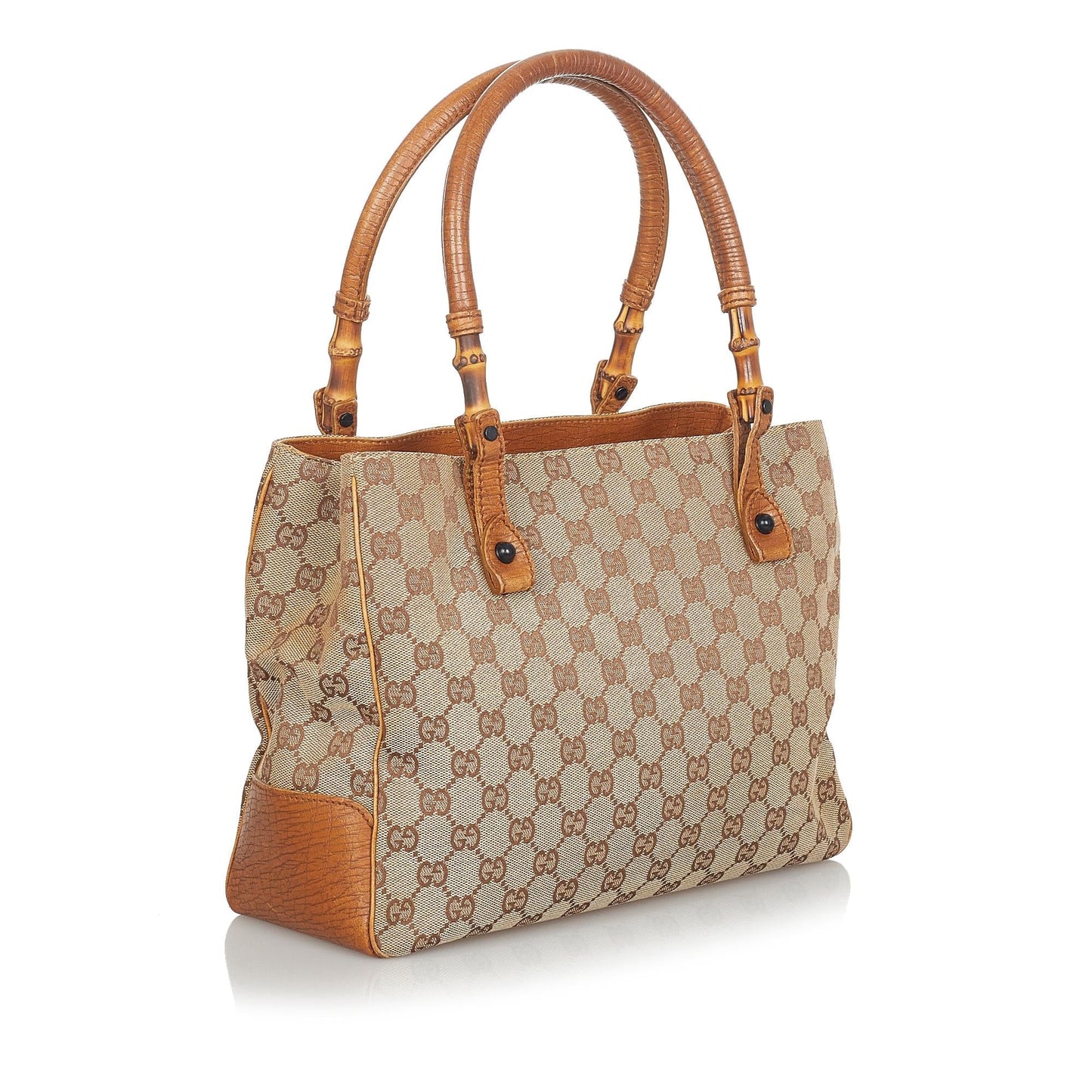 Gucci GG Canvas Bamboo Handbag (SHG-24195)