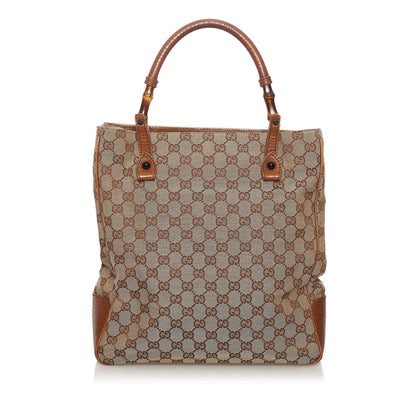 Gucci GG Canvas Bamboo Tote Bag (SHG-33354)