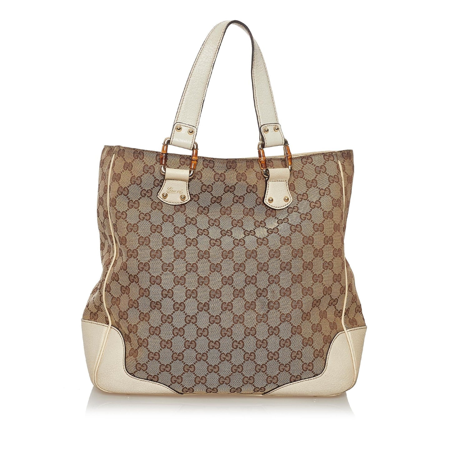 Gucci GG Canvas Bamboo Tote Bag (SHG-33597)