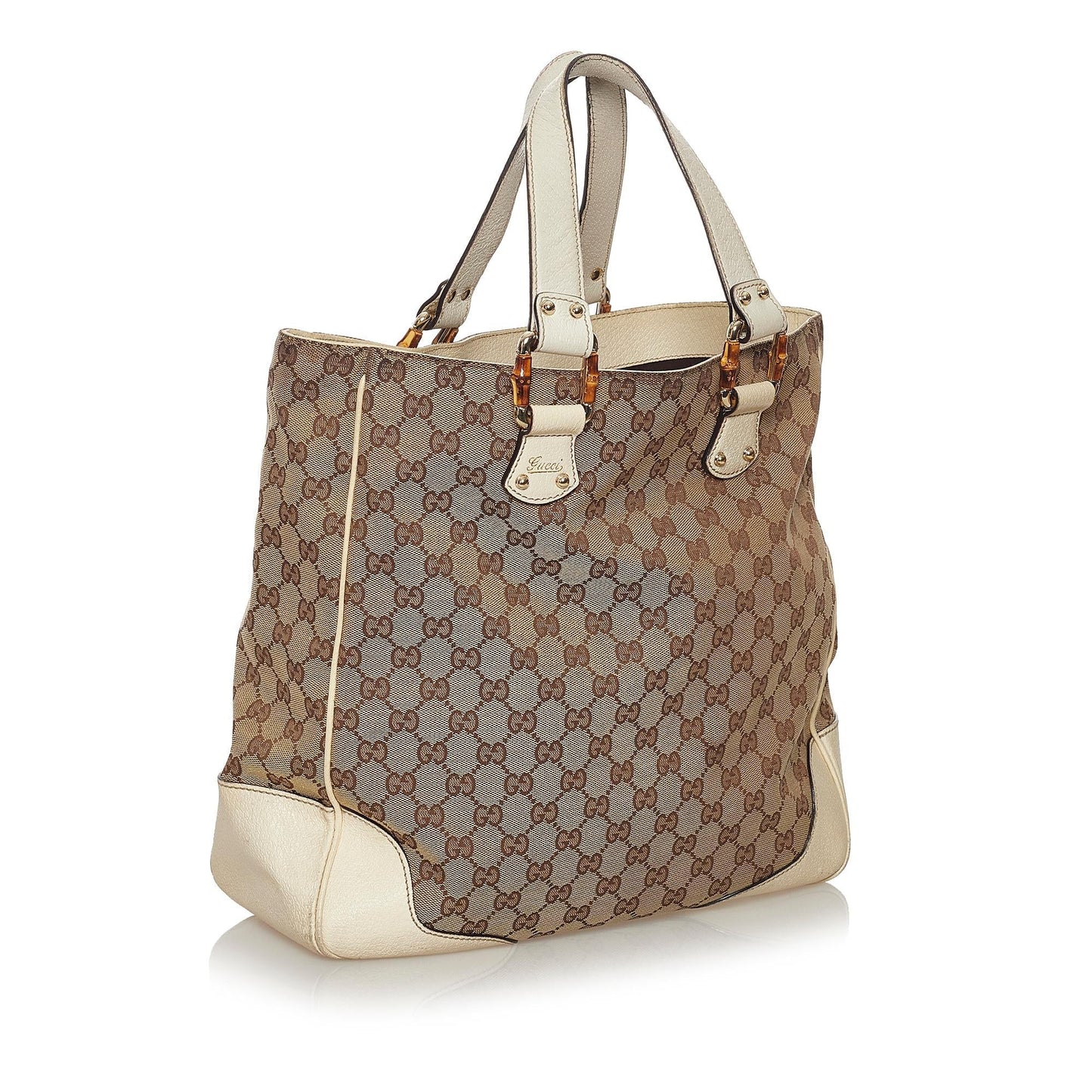 Gucci GG Canvas Bamboo Tote Bag (SHG-33597)