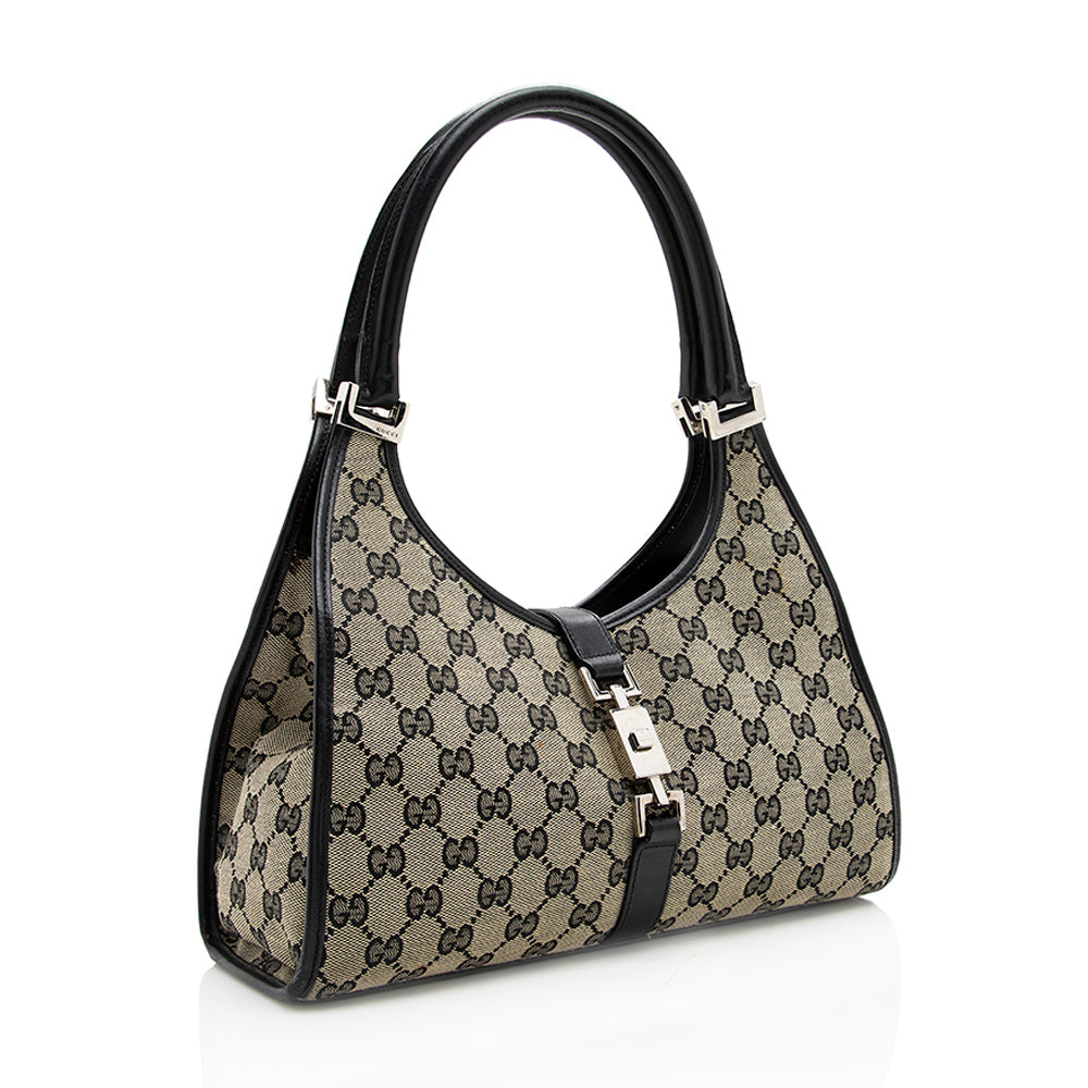 Gucci GG Canvas Bardot Satchel (SHF-18166)