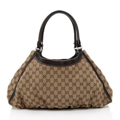 Gucci GG Canvas D Ring Large Hobo - FINAL SALE (SHF-17633)