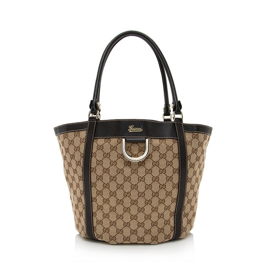 Gucci GG Canvas D Ring Medium Tote (SHF-21408)