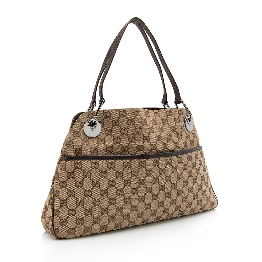 Gucci GG Canvas Eclipse Medium Shoulder Bag (SHF-16635)