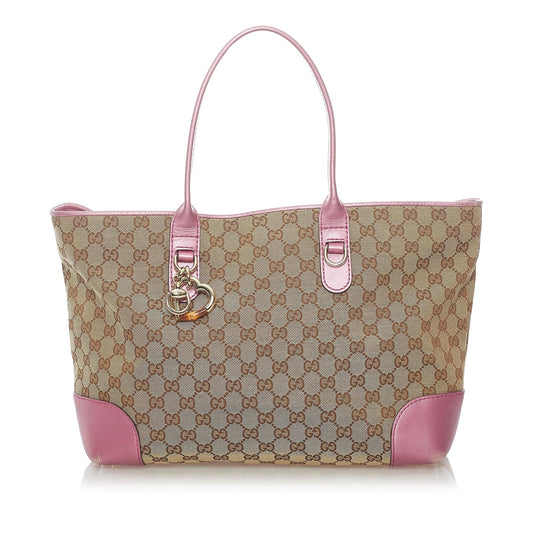 Gucci GG Canvas Heart Bit Tote Bag (SHG-32999)