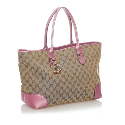 Gucci GG Canvas Heart Bit Tote Bag (SHG-32999)