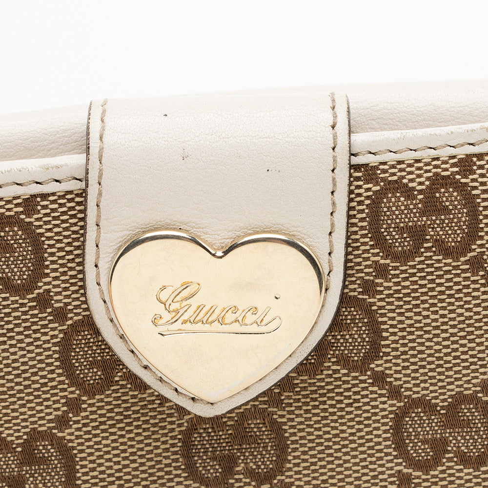 Gucci GG Canvas Heart French Compact Wallet (SHF-17615)