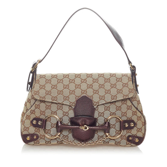 Gucci GG Canvas Horsebit Handbag (SHG-32962)