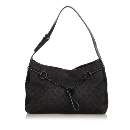 Gucci GG Canvas Horsebit Shoulder Bag (SHG-24498)