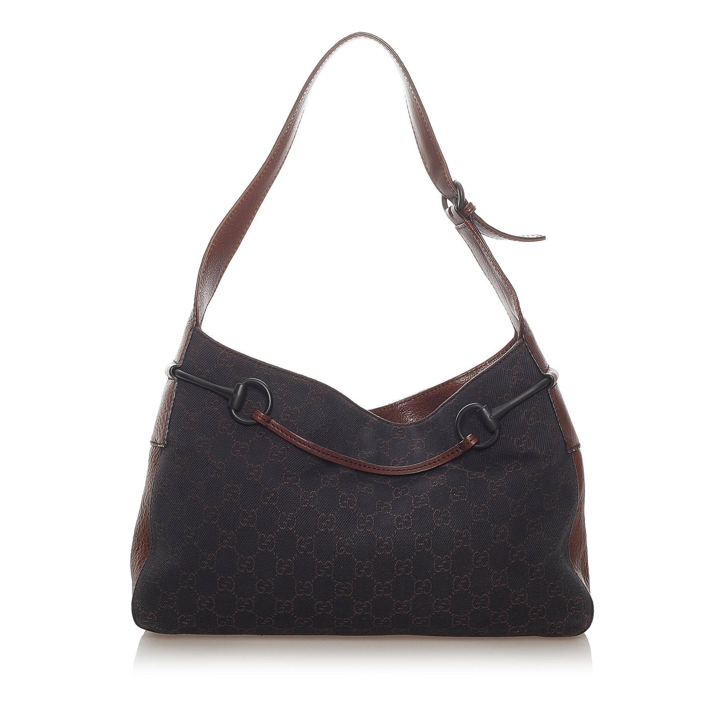 Gucci GG Canvas Horsebit Shoulder Bag (SHG-32909)