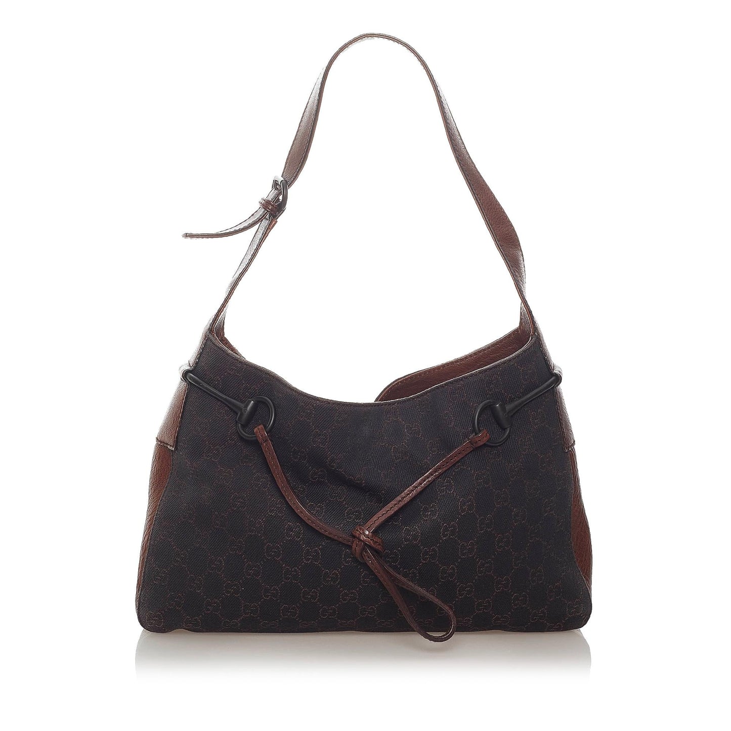 Gucci GG Canvas Horsebit Shoulder Bag (SHG-32909)