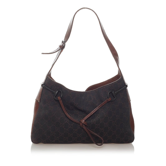 Gucci GG Canvas Horsebit Shoulder Bag (SHG-32909)