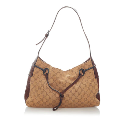 Gucci GG Canvas Horsebit Shoulder Bag (SHG-33270)