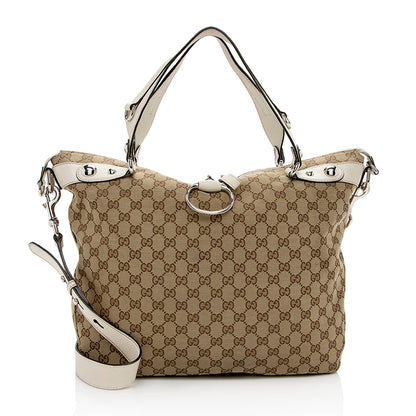 Gucci GG Canvas Icon Bit Large Tote (SHF-15131)