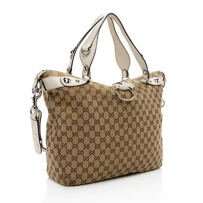 Gucci GG Canvas Icon Bit Large Tote (SHF-15131)