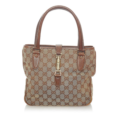 Gucci GG Canvas Jackie Piston Lock Tote Bag (SHG-33050)