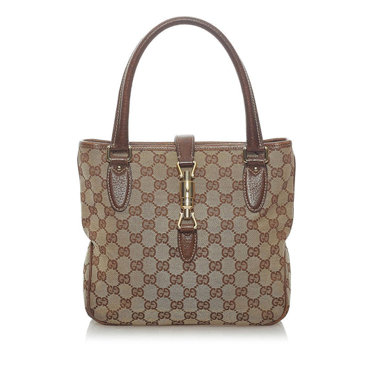 Gucci GG Canvas Jackie Piston Lock Tote Bag (SHG-33261)