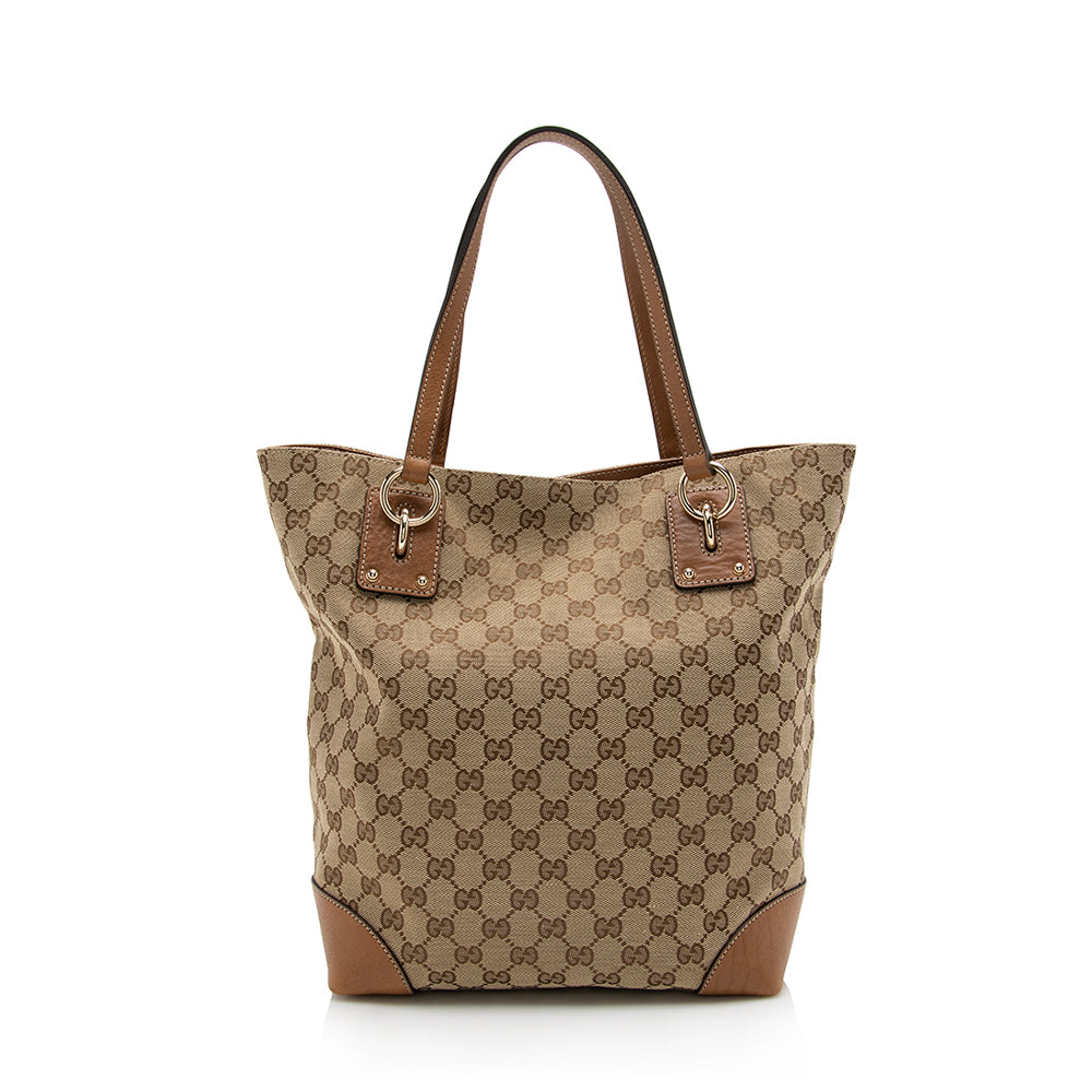 Gucci GG Canvas Medium Charm Tote (SHF-17149)