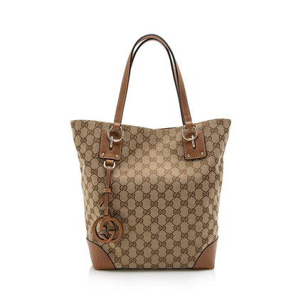 Gucci GG Canvas Medium Charm Tote (SHF-17149)