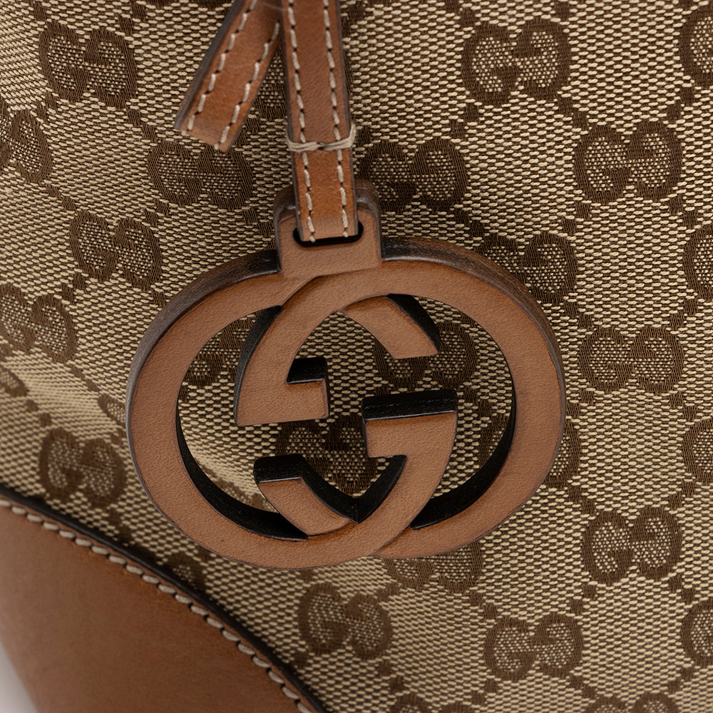 Gucci GG Canvas Medium Charm Tote (SHF-17149)