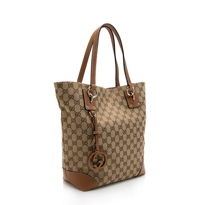 Gucci GG Canvas Medium Charm Tote (SHF-17149)