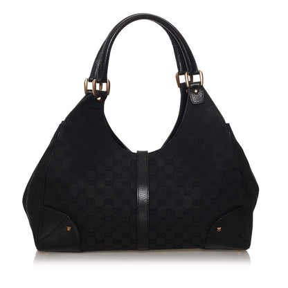 Gucci GG Canvas Nailhead Jackie Shoulder Bag (SHG-32968)