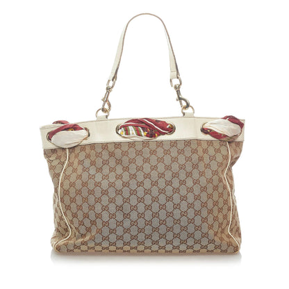 Gucci GG Canvas Positano Scarf Tote Bag (SHG-33355)