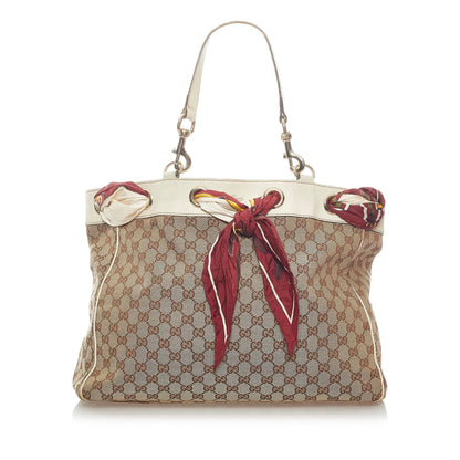 Gucci GG Canvas Positano Scarf Tote Bag (SHG-33355)